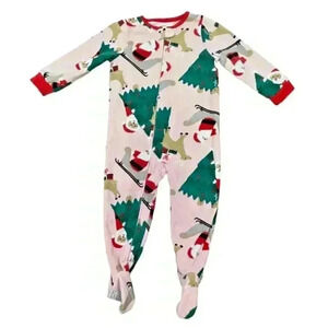 Carter's Girl's Pink Footed Christmas Pajama's SIZE-2T/24 MONTHS